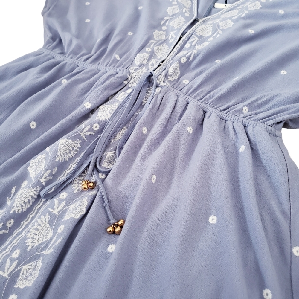 Molly Bracken boho v-neck dolman sleeveve embroidered kaftan tunic summer dress - Picture 5 of 8